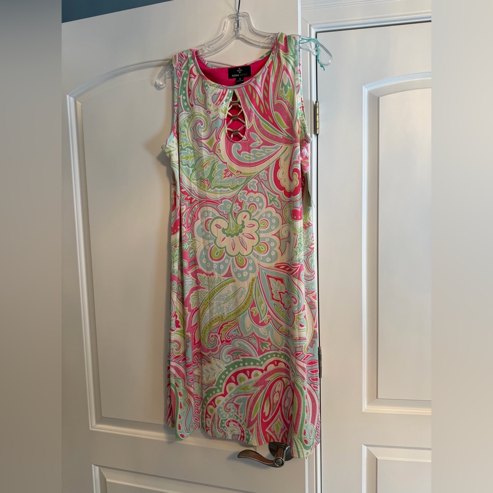 Ronni Nicole Pink and Green Paisley  Dress